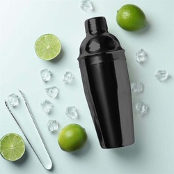 Stainless Steel Cocktail Shaker, 500ml, Glossy Black