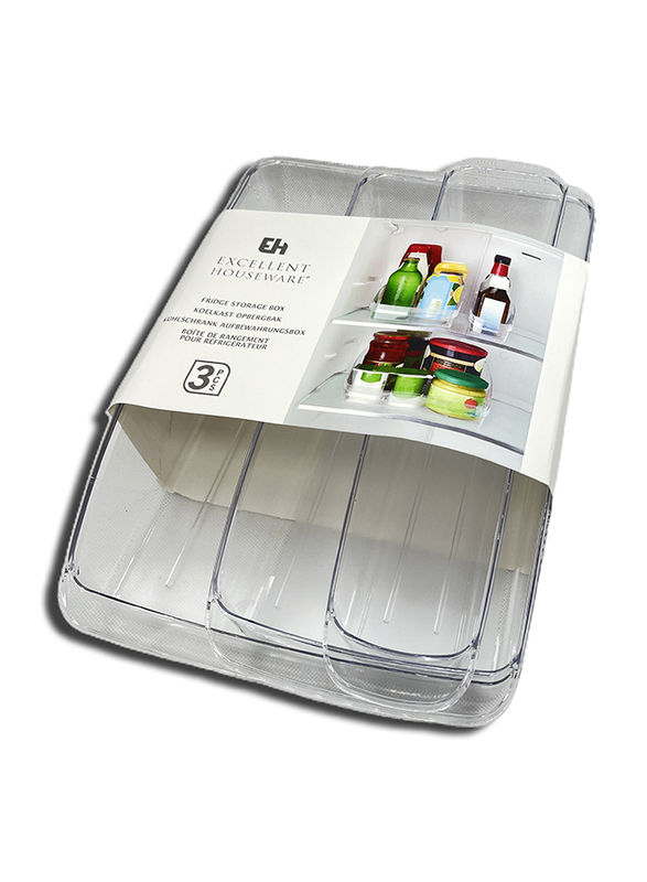 Excellent Houseware Refrigerator Organizer Set, 3 Piece, Clear