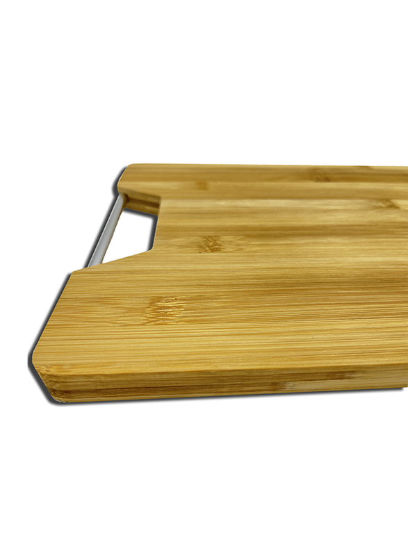 Bamboo Cutting Board with Metal Handle, Brown