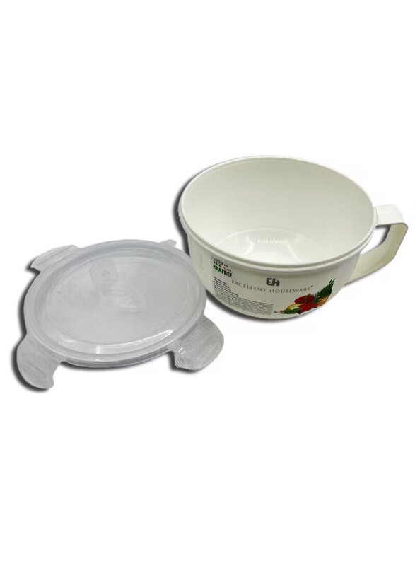 Excellent Houseware 1Ltr Microwave Bowl with Lid, White