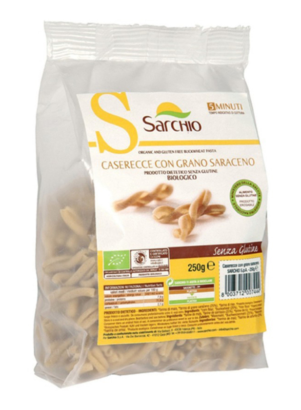 Sarchio Caserecce Organic & Gluten Free Buckwheat Pasta, 250g
