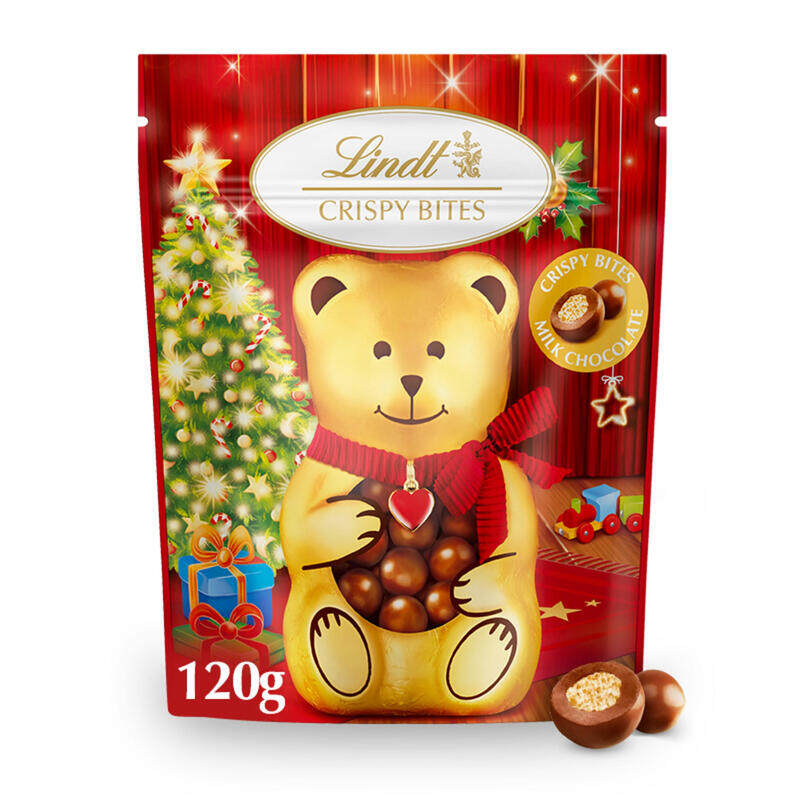 

Lindt Milk Chocolate Teddy Crispy Bites Bag Christmas Special 120g