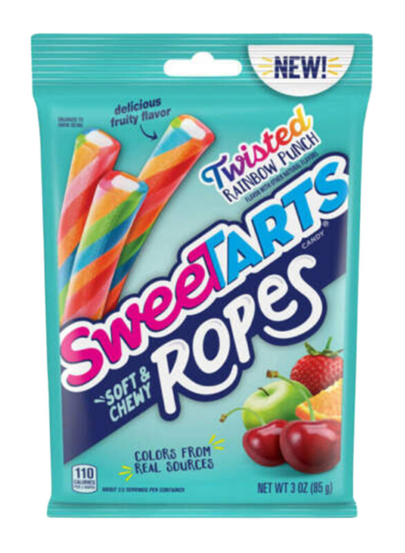 

Sweetarts Soft & Chewy Ropes Twisted Rainbow Punch Peg Bag Candy, 85.04g