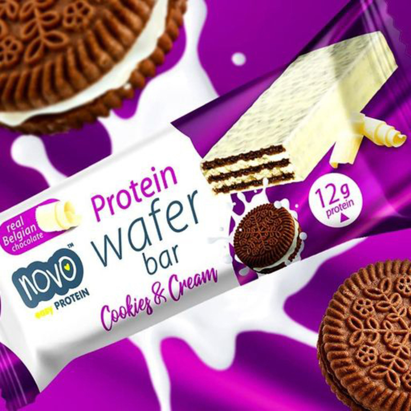 Novo 12g Protein Cookies & Cream Protein Wafer Bar 40g