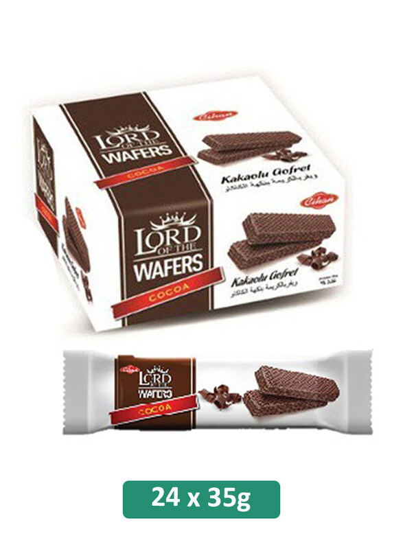 

Cihan Lord of the Wafers Cocoa Crispy Filled Wafer with Flavored Cream, 24 Pieces x 35g