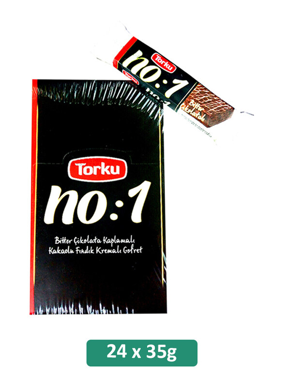 

Torku No:1 Dark Chocolate Coated Wafers with Cocoa Hazelnut Cream, 24 Pieces x 35g