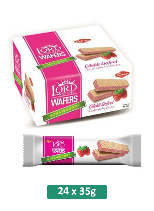 

Cihan Lord of the Wafers Strawberry Crispy Filled Wafer with Flavored Cream, 24 Pieces x 35g