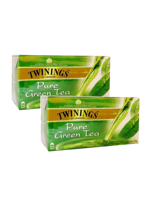 Twinings Pure Green Tea, 2 Packs x 25 Tea Bags