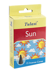 Tulasi Sun Incense Dhoop Cones, 15 Pieces, Yellow