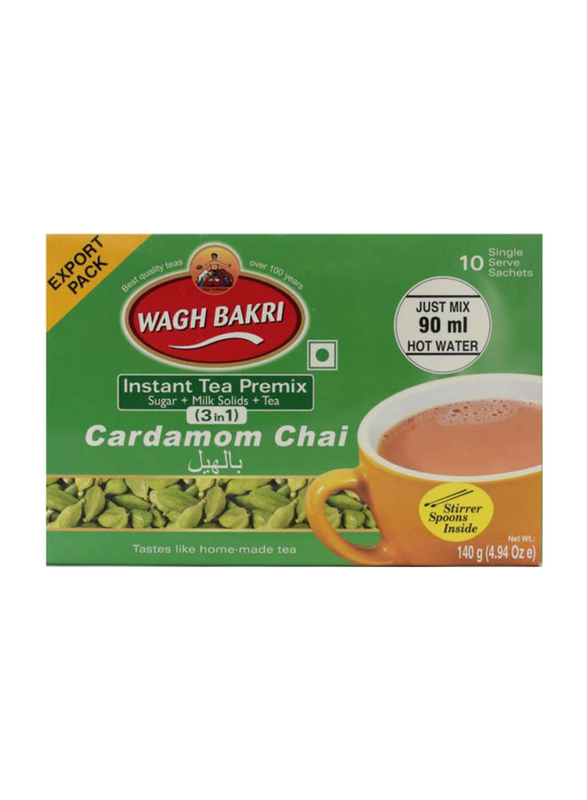 Wagh Bakri 3-in-1 Instant Cardamom Tea, 10 Sachets, 140g