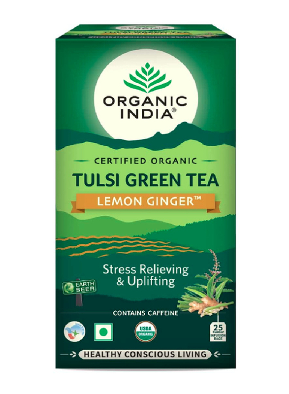 Organic India Tulsi Lemon & Ginger Tea, 25 Tea Bags