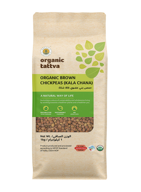 Organic Tattva Organic Brown Chickpeas Kala Chana, 1 Kg
