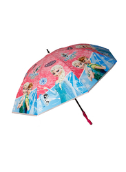 Madhoor Disney Frozen Printed Umbrella for Kids, Blue/Pink