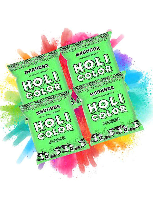

Madhoor Holi Colour Powder, 100g x 4 Piece, Ages 3+, Light Green