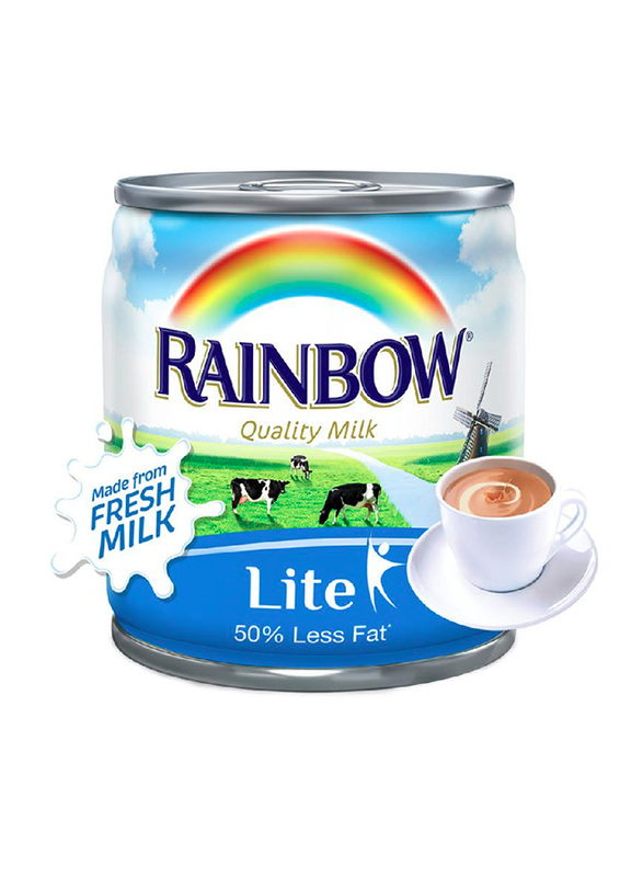 Rainbow Evaporated Fresh Milk Lite with Vitamin D, 170g