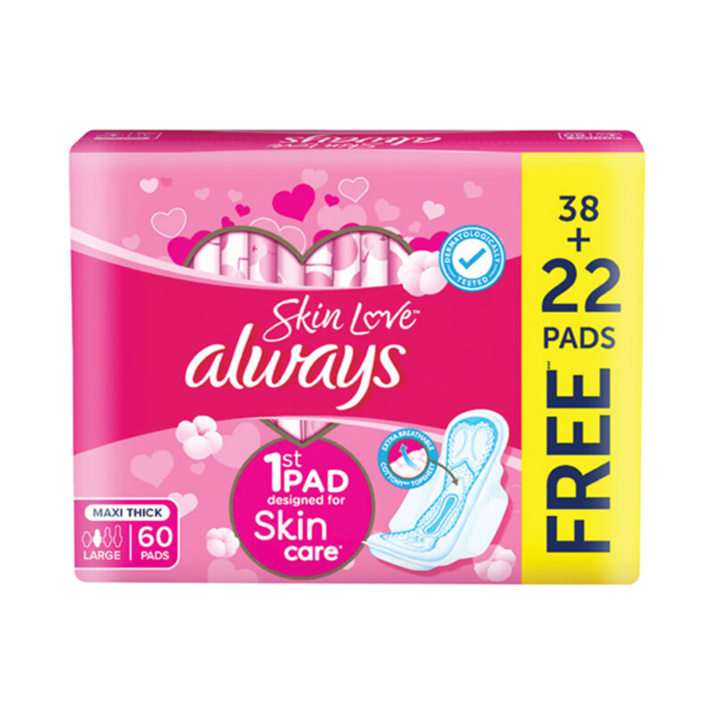 

Always Skin Love Maxi Thick, 60 Pads