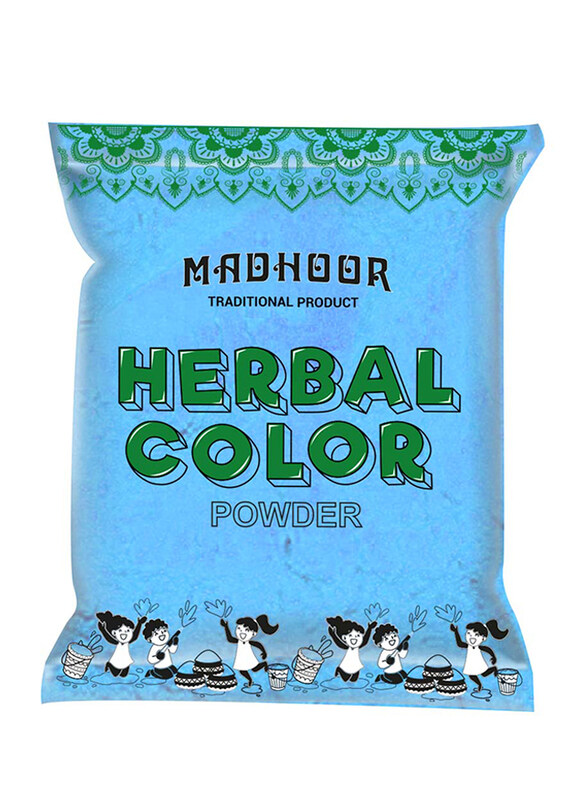 

Madhoor Herbal Holi Colour Powder, 100g x 4 Piece, Ages 3+, Blue