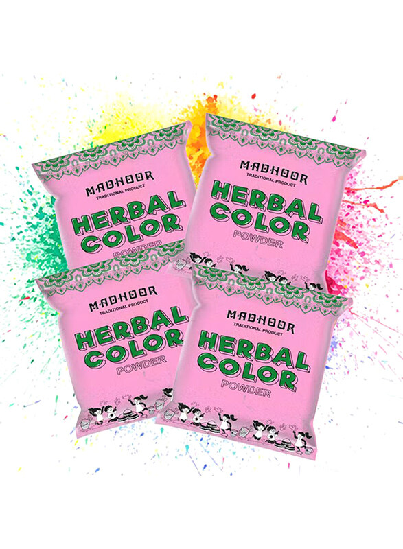 

Madhoor Herbal Holi Colour Powder, 100g x 4 Piece, Ages 3+, Light Pink