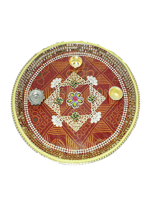 

Unbranded 31cm Basanti Pooja Thali, Multicolor