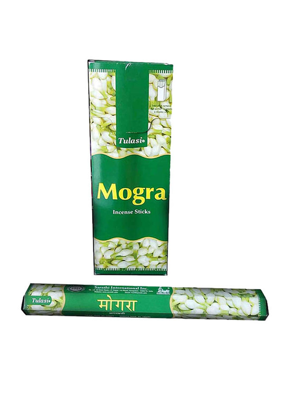 Tulasi Mogra Incense Sticks, Hexa Pack, 6 Pieces, Green