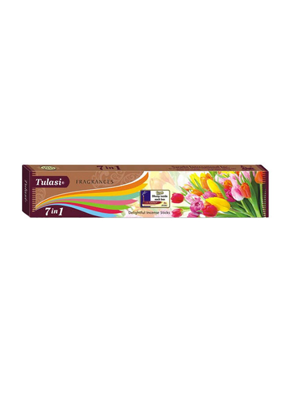 Tulasi 7-in-1 Incense Sticks, 20 Pieces, Multicolor