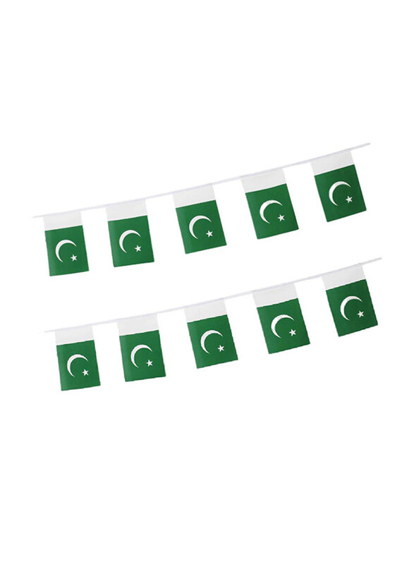 

Madhoor Pakistan Flag with Toran, 14 x 21cm, Green/White