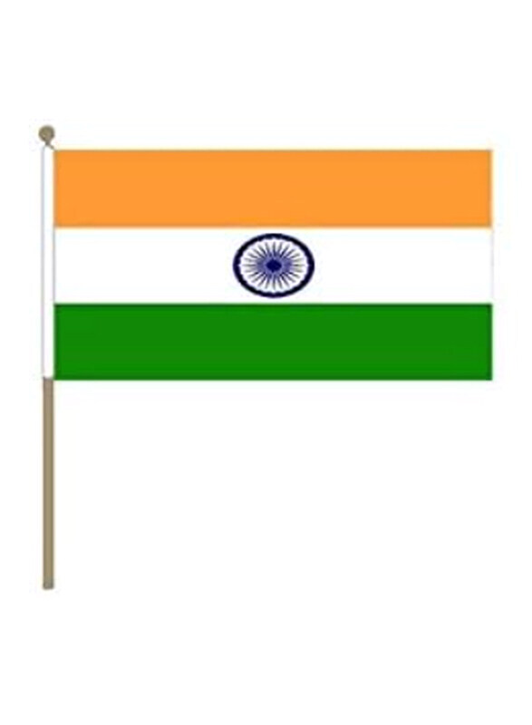 

Madhoor Indian Flag with Bamboo Stick, 20 x 28cm, Orange/Green/White