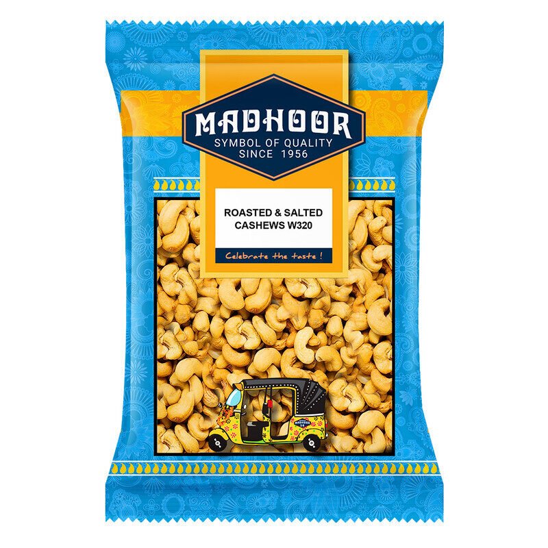 

Madhoor Roasted & Salted Cashews W320, 200gm