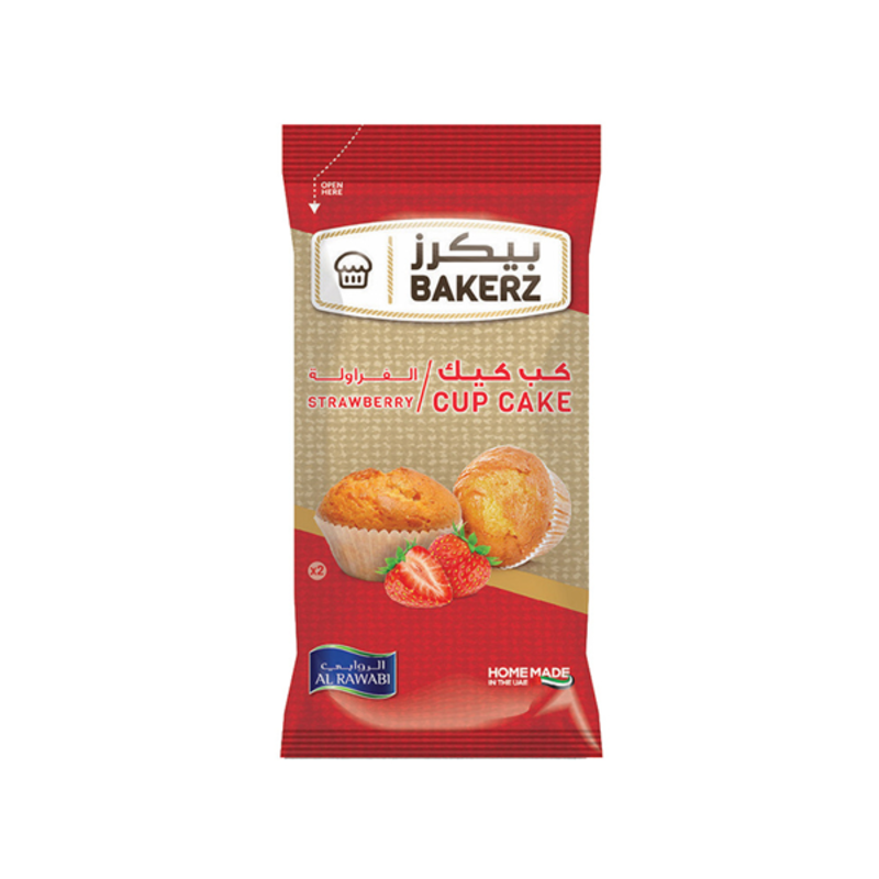 

Bakerz Strawberry Cupcake (2 Pieces), 60gm