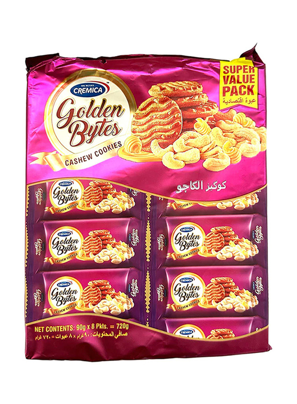 

Cremica Golden Bytes Cashew Cookies, 8 x 83g