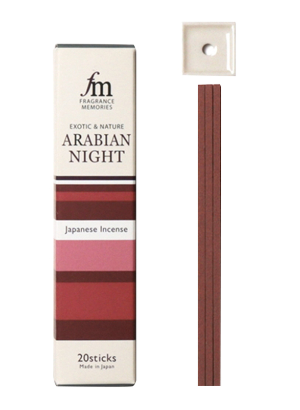 Nippon Kodo Fragrance Memories Exotic & Nature Arabian Night Incense Sticks, 20 Sticks, Red