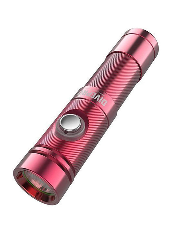 DivePro S10 Super Compact Diving Torch, Black/Red