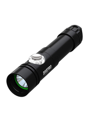 DivePro S11 Super Compact Button Switch Diving Torch, Black