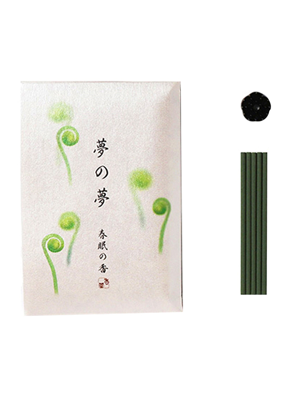 Nippon Kodo Yume-No-Yume (The Dream of Dreams) Spring Fiddlehead Fern Incense Sticks, 12 Sticks, Green