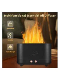 3 In 1 Essential Oil Diffuser Flame Light Quiet Aroma Humidifier, Black