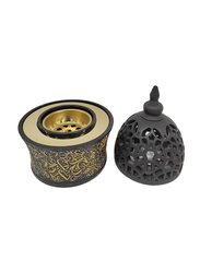 Intense Oud Calligraphy Style Closed Incense Burner, Black