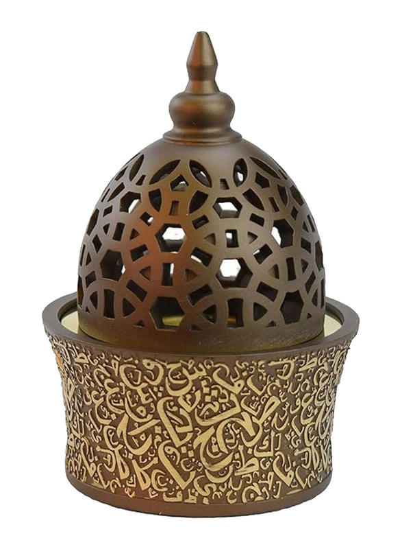 Intense Oud Calligraphy Style Closed Incense Burner, Coffee