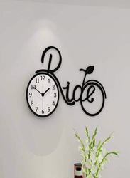 Modern Creative Ride Bicycle Wall Clock for Home & Office, Black/White