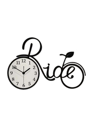 Modern Creative Ride Bicycle Wall Clock for Home & Office, Black/White