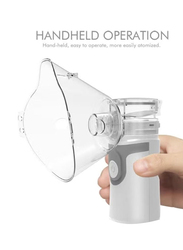Handheld Mesh Steaming Silent Nebulizer Inhaler, White/Clear