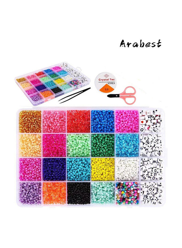 Arabest DIY Glass And Alphabet Bead Set, TB003, Multicolour