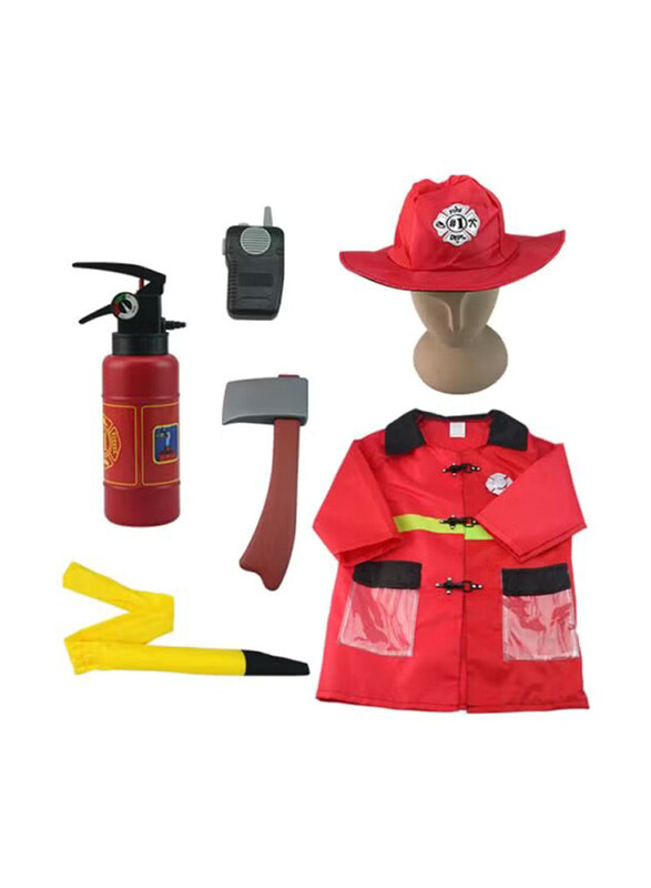 

Generic Fireman Themed Party Fancy Dress Cosplay Costume with Accessories, Ages 6+