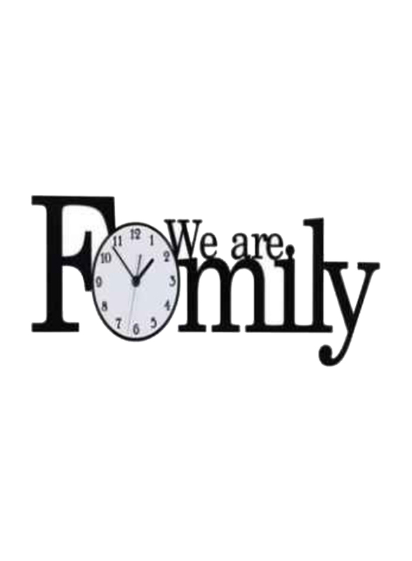 We Are Family DIY Acrylic Wall Clock, White/Black