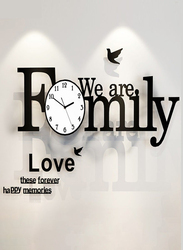 New Family Silent Acrylic Large Decorative DIY Wall Clock for Home, Black/White