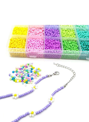 Arabest DIY Woven Macarone Rice Beads with Accessories Set, 12000 Pieces, Multicolour