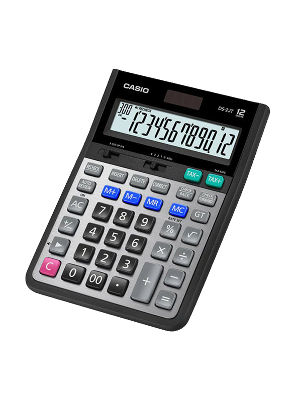 Casio 12-Digit Basic Calculator, Grey/Silver