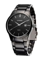Curren Analog Watch for Men with Stainless Steel Band, Water Resistant, J0280B, Black