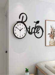 Acrylic Large Ride Bicycle 3D Wall Clock, Black