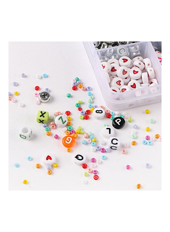 Arabest DIY Glass And Alphabet Bead Set, Multicolour