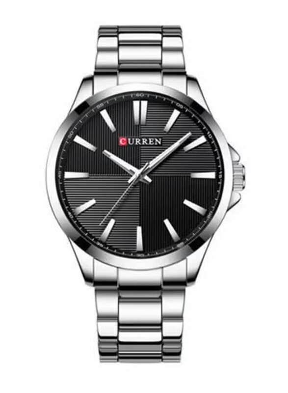 

Curren Analog Wrist Watch for Men with Stainless Steel Band, Water Resistant, 8322, Silver-Black